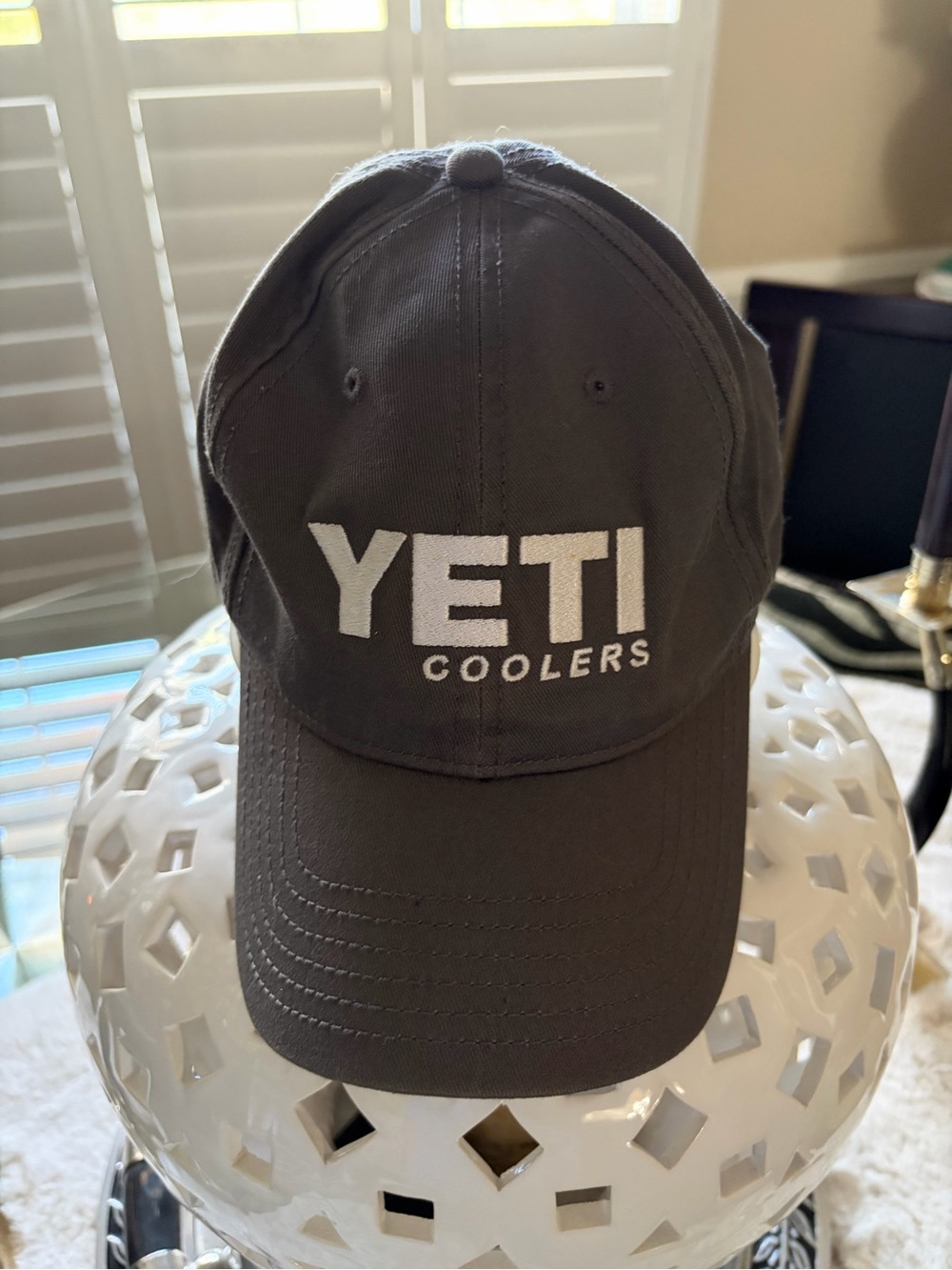 Yeti Men's Logo Hat - Charcoal with White Embroidery